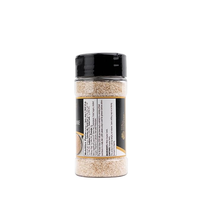 GranAroma White Sesame Seeds, Garnish & Seasoning, Versatile Seeds, Nutty Flavor (2.24 Ounce)