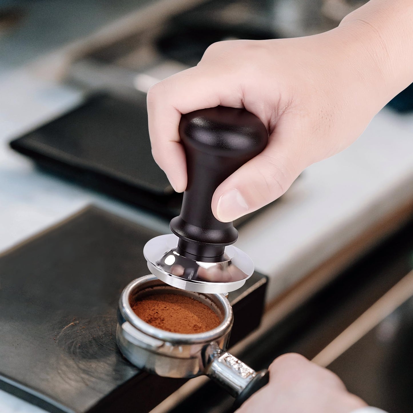 Apexstone 58mm Espresso Tamper, Spring Loaded Coffee Tamper with Stainless Steel Base, Professional