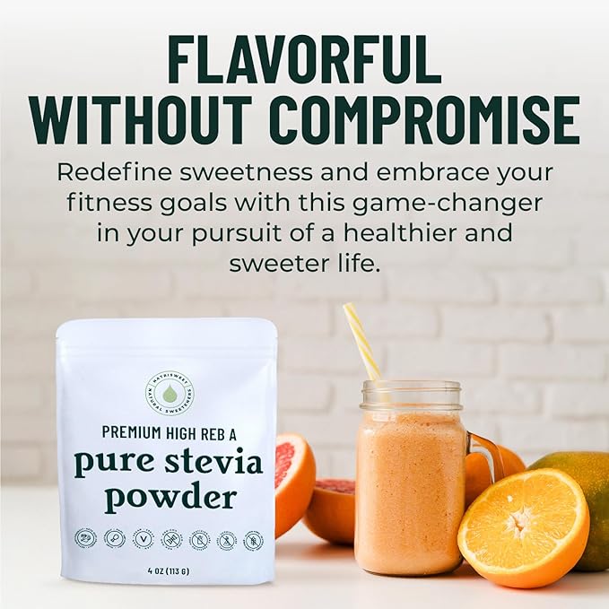 Premium Pure Stevia Powder, Powdered Stevia Extract Natural SteviaPowder for Baking, Zero Calorie