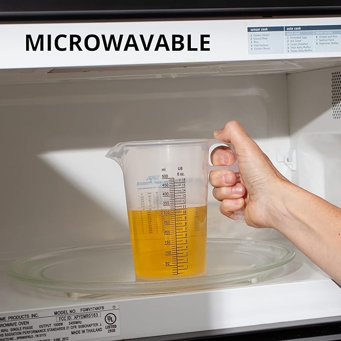 16oz, 1 Pint (2 cup) Measure Pitcher - Convenient Conversion Chart ??Multi Purpose Food Grade Great