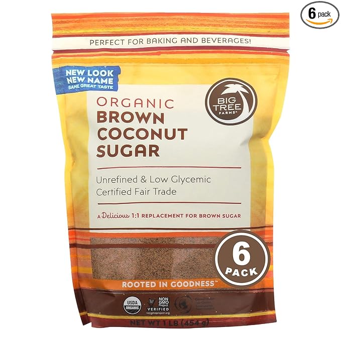 Big Tree Farms Organic Brown Coconut Sugar - Coconut Palm Sugar, Unrefined, Fine Crystals, Cane