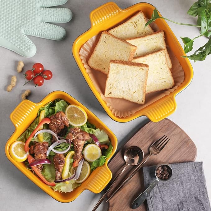 Sweejar Ceramic Baking Dish, 9 x 9 Cake Baking Pan for Brownie, Porcelain Square Bakeware with