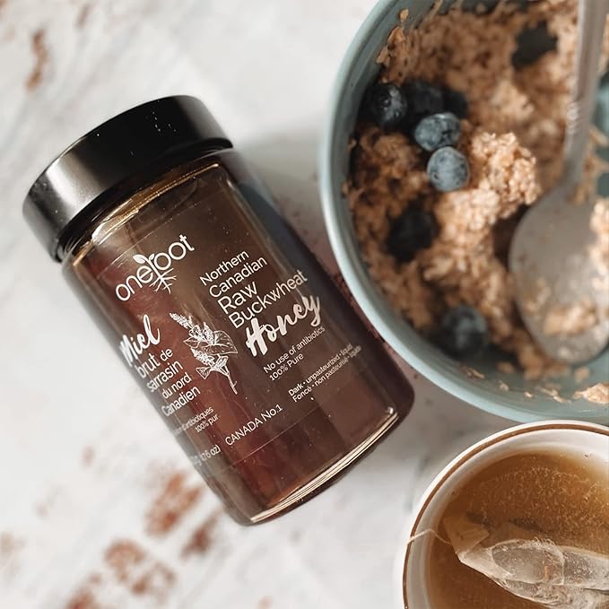 OneRoot Raw Buckwheat Honey - 500g/17.6oz, Unheated, Unfiltered and Unprocessed Natural Dark Honey