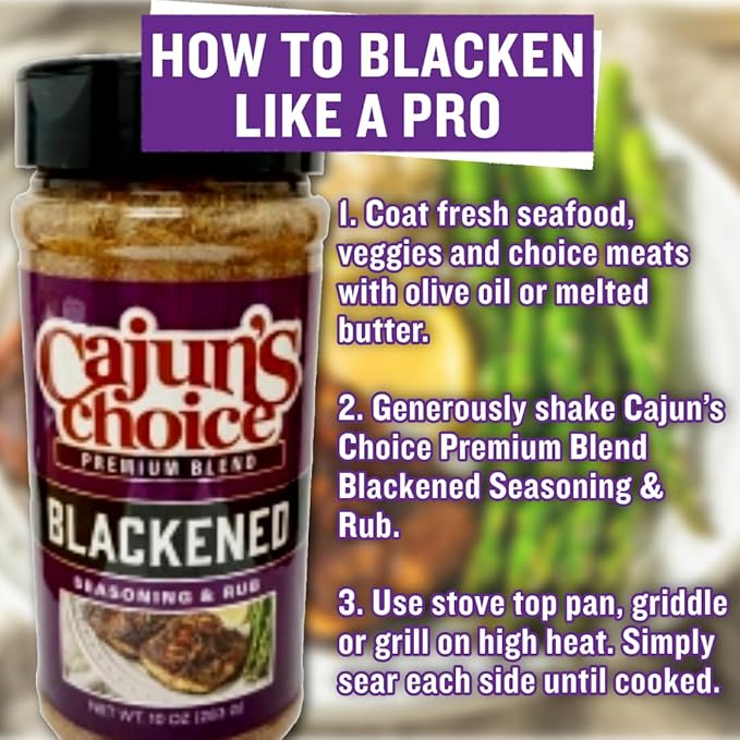 Blackened Seasoning 10 oz Shaker – Ideal for Grilling or Cooking Fish, Chicken, Pork, Steak