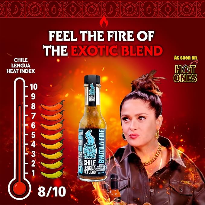 BHUTILA FIRE Super Hots Hot Sauce - Sour Orange, Smoked Scotch Bonnet, Chipotle, Jalapeno - 4.5/6
