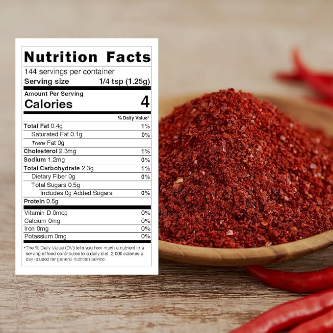 Asiatic Dishes Gochugaru Korean Red Pepper Flakes ??6.34oz Bottle of Sun-Dried Chili Powder for