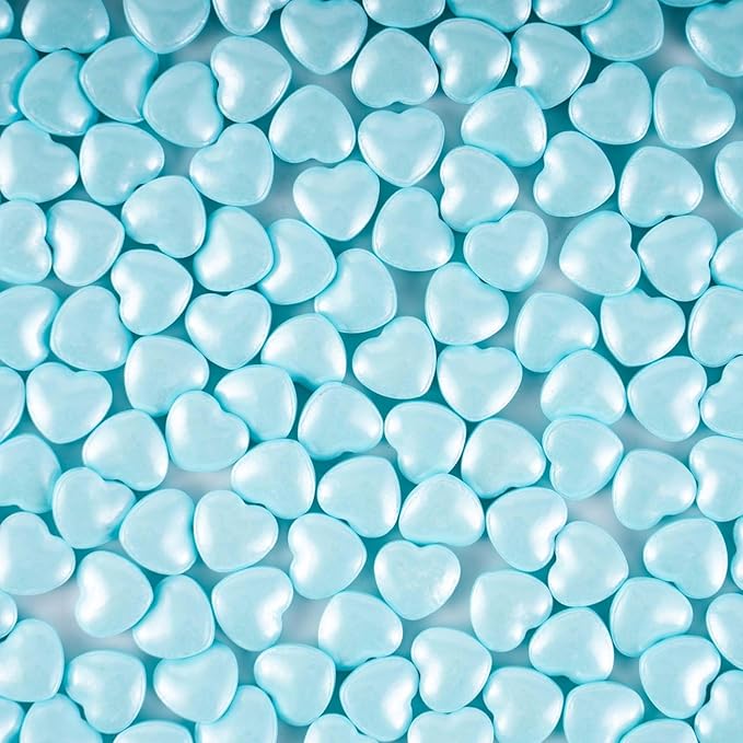 Kasvan Blue Heart Shapes Sprinkles - Edible Candy Pearls 130g/4.58 Oz, Mix Size, Baking Cake
