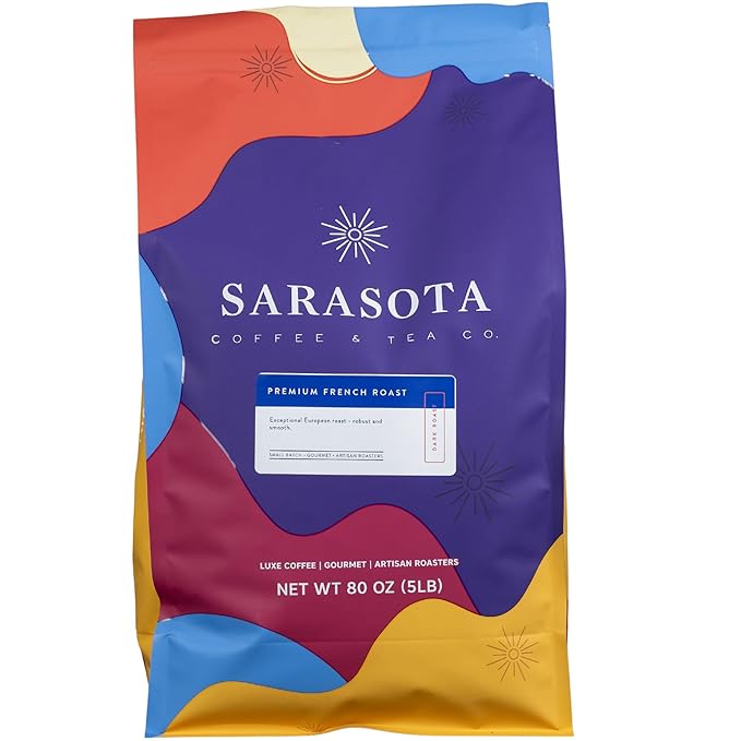 Sarasota Coffee Whole Bean Cubano European French Roast | Dark Roast Gourmet Coffee Beans | Low
