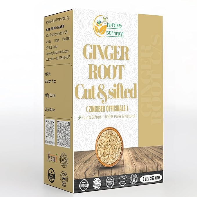Herbs Botanica Dried Ginger Root Cut And Sifted for Teas, Tinctures and Infused oils. | Flavour