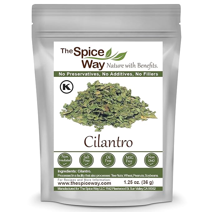 The Spice Way Cilantro Leaves - 1.25 oz - All-Natural Dried Cilantro Leaf Flakes, Perfect for