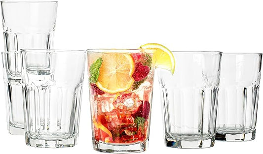 Vikko Drinking Glasses, 11.5 Ounce Glass Cups, Durable Glasses Drinking Set of 6, Stackable Water