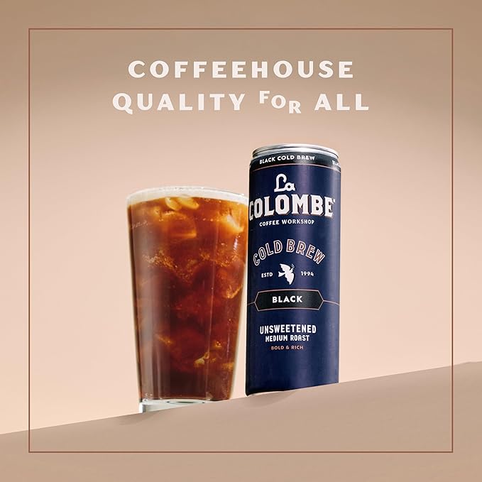 La Colombe Coffee, Cold Brew Black, Unsweetened, 11 fl oz Cans (Pack of 12), Coffeehouse Quality