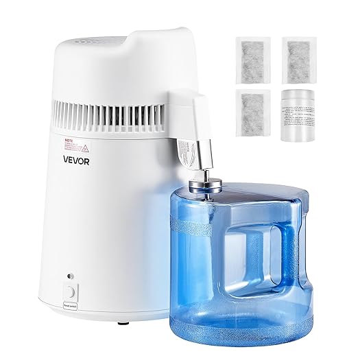 VEVOR Water Distiller, 6L 1.6 Gallon Larger Pure Water Purifier Filter for Home Table Countertop