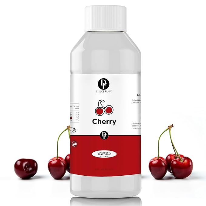 Dolce Flav Cherry Extract ??8 Ounce Oil-Soluble Kosher, Sugar-Free, Concentrated Fruity Flavor for