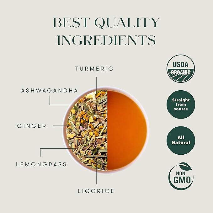 Luxmi Estates - Astounding Ashwagandha - Organic Loose Leaf Tea - 100g (50 Cups) | With