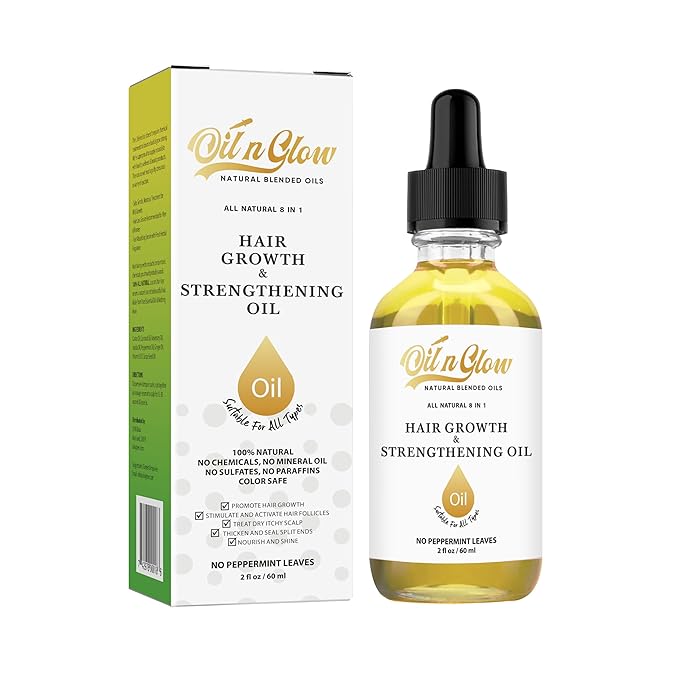 USDA Certified Organic 8 in 1 Natural Hair Growth Serum & Strengthening Oil with Rosemary, Castor