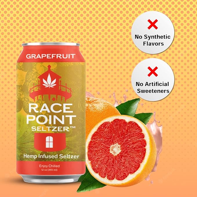 Race Point Seltzer Infused Sparkling Flavored Water – All-Natural Flavor Drink- Refresh, Relax