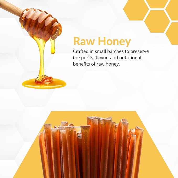 Sage Honey Straws, 25 Count - Raw Honey Sticks for Tea and Coffee - Perfect for Hot Beverages