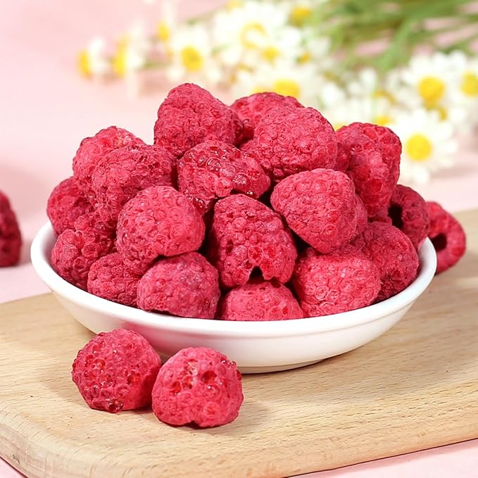 Premium Freeze-Dried Raspberries 4oz (110g) - Whole Berry Crunch, No Sugar Added | Perfect for