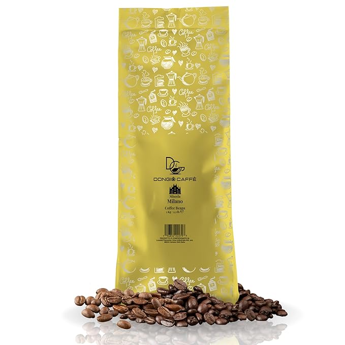 Dongiò Caffè Milano Blend - Whole Bean Coffee, Medium-Light Roast, Premium Coffee Quality, 2.2