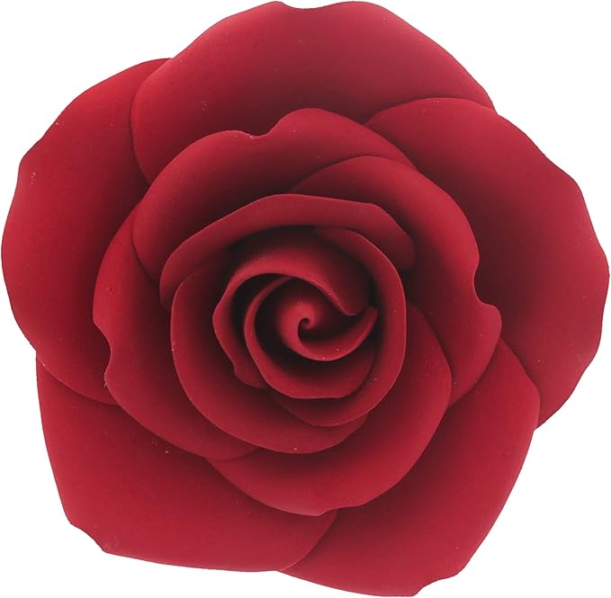 Global Sugar Art Rose Jumbo Sugar Cake Flowers Deep Red, 5 Count by Chef Alan Tetreault