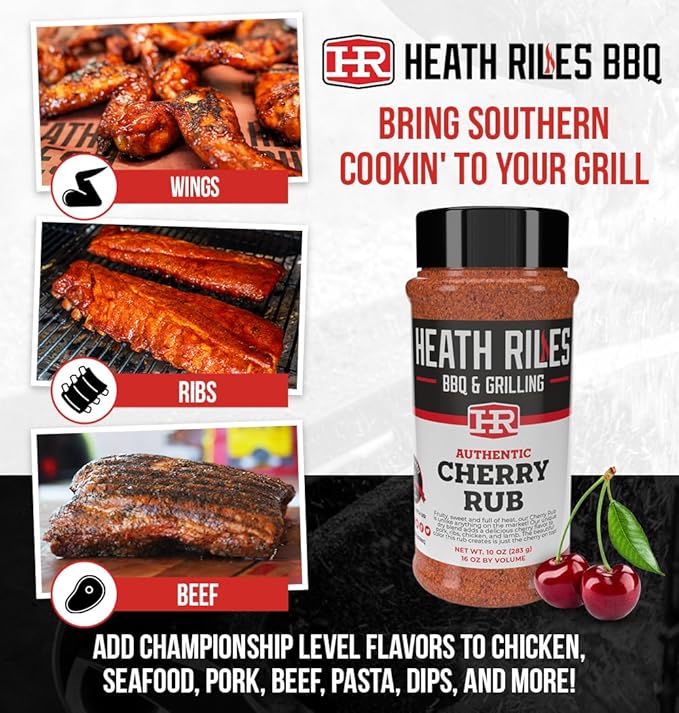 Heath Riles BBQ Rub - Cherry Seasoning, Champion Pitmaster Recipe, Legendary Rubs For Smoking &