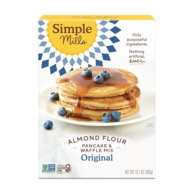 Simple Mills Almond Flour Pancake Mix & Waffle Mix, Gluten Free, Made with whole foods, (Packaging