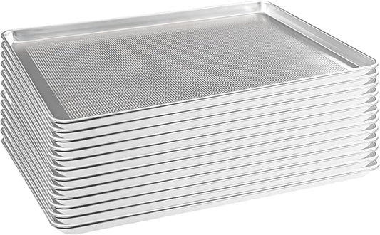 HARDURA Aluminum Perforated Baking Sheet Pan 18”L X 26”W X 1”H Cookie Sheet, 12Packs, For Oven in