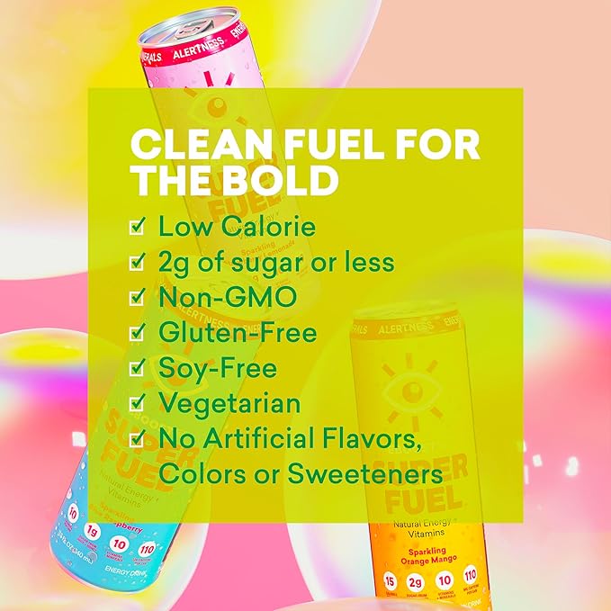 EBOOST Super Fuel Healthy Energy Drink - Caffeine from Natural & Clean Ingredients For Focus and