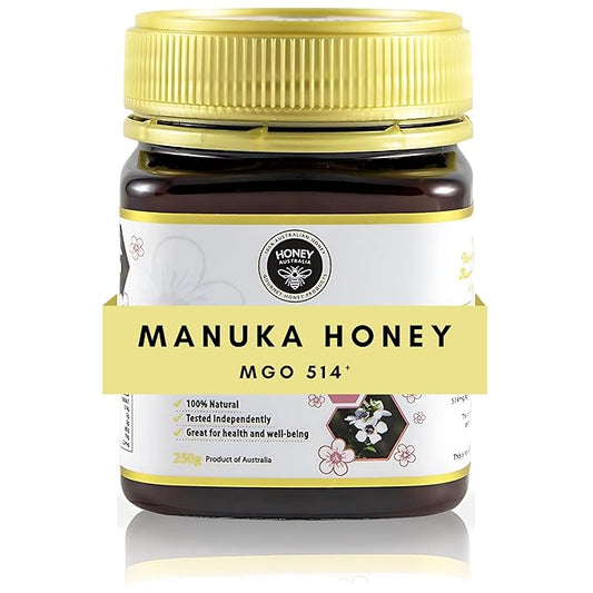 Honey Australia Manuka Honey MGO 514+ | 8.8 oz | Raw, Organic, Pure Certified Australian Honey for