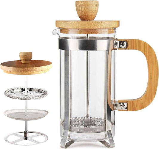 Sivaphe 12 oz French Press Coffee/Tea Maker Single Cup Espresso Press Stainless Steel Filter 0.35L