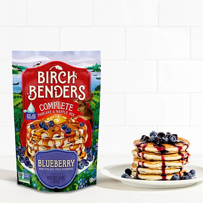 Blueberry Pancake & Waffle Mix By Birch Benders, Made With Real Blueberries, Non-Gmo, Just Add