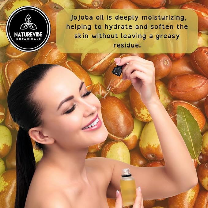 Naturevibe Botanicals Golden Jojoba Oil 32 oz ??100% Pure, Cold-Pressed Moisturizer for Skin & Hair