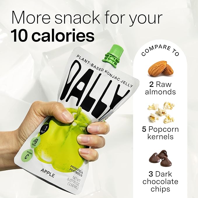 Dally Apple Drinkable Konjac Jelly (10 Pouches) ??10-Calorie, Zero Sugar Korean Fruit Snack