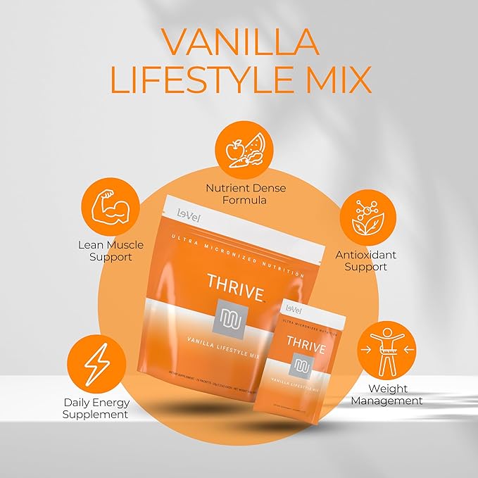 Thrive Protein Shake | 16 Packets (35g Each) | Gluten-Free, Pea Protein, Probiotics, Fiber &