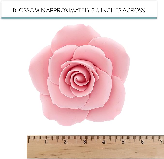 Global Sugar Art Rose Jumbo Sugar Cake Flowers Pink, 5 Count