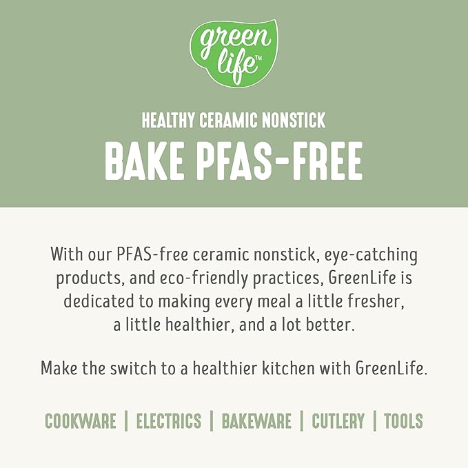 GreenLife 6 Piece Nonstick Bakeware Set, Non-Toxic PFAS-Free Ceramic Oven Pans, Dishwasher & Oven