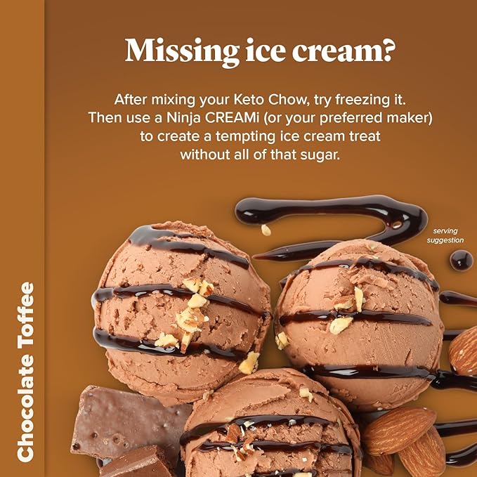 Keto Chow Chocolate Toffee | Keto Meal Replacement Shake Powder | Nutritionally Complete | Low Carb