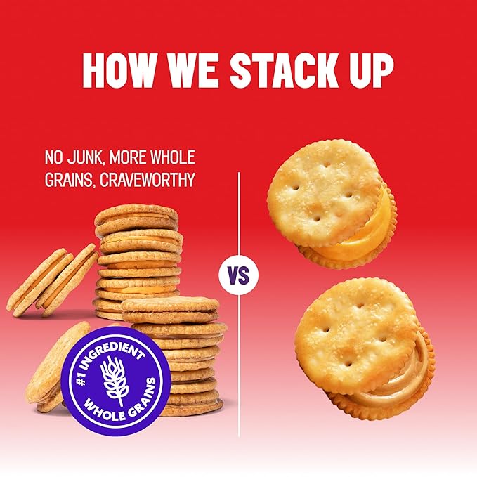 Mavericks Sandwich Crackers Variety Pack - Peanut Butter & Cheddar Snack Crackers, Whole Grain - 2