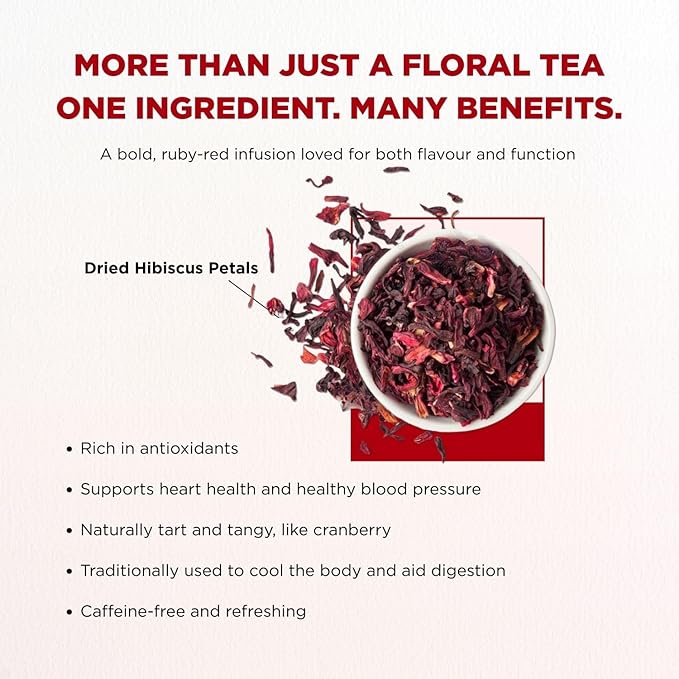 CHAYAM Hibiscus Flower Tea 30+Cups/2.1oz | Pure Dried Hibiscus Flowers Loose Leaf Tea | 100% Herbal