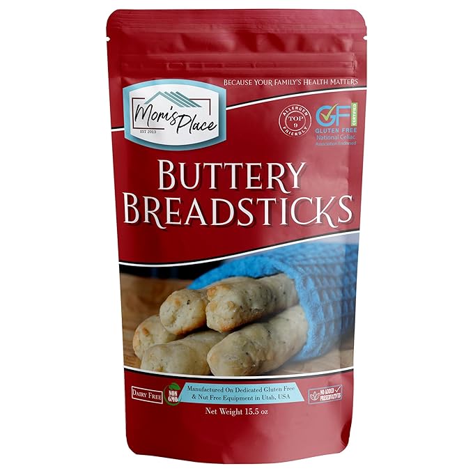 Mom's Place Gluten-Free Buttery Breadsticks Mix, Easy to Make, Nut Free, Dairy Free, Soy Free