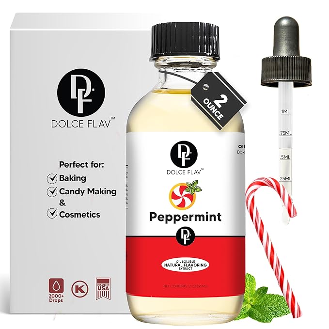 Dolce Flav Natural Peppermint Extract ??2 Ounce Oil-Soluble Kosher, Sugar-Free, Concentrated Pure