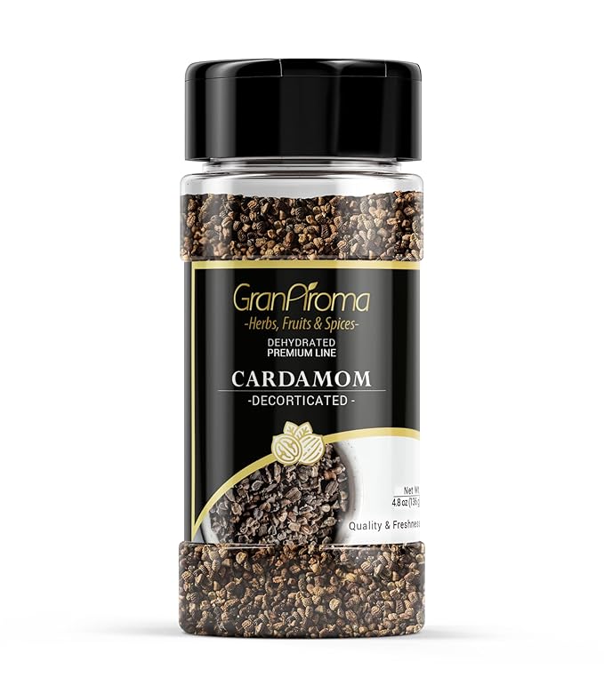 GranAroma Decorticated Cardamom, Versatile Spice, Indian Cuisine, Rich & Intense Flavor (4.8 Ounce)