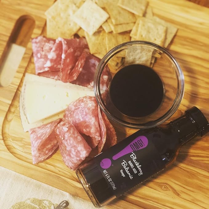 OMG! Oils: Gourmet Blackberry Barrel-Aged Balsamic Vinegar (Perfect for Dipping, Marinades, Glazing
