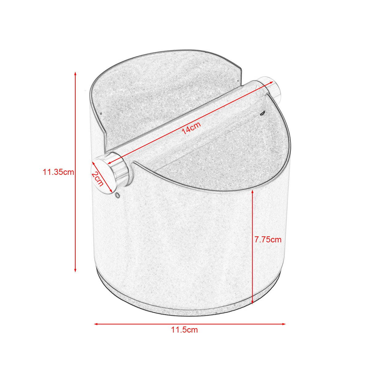 DIBTSA Espresso Knock Box, Stainless Steel Coffee Grounds Knock Box, With Removable Knock Bar and
