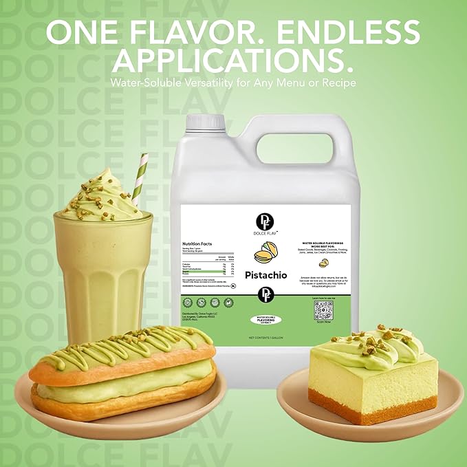 Dolce Flav Pistachio Flavoring ??32 oz. ??Premium Flavoring for Ice Cream, Desserts, Boba
