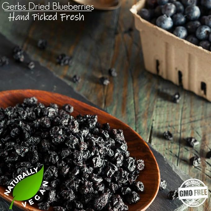 Gerbs Dried Blueberries 4 lbs. | Unsulfured, No Additives, Resealable Bag | Naturally Sweet & Tart