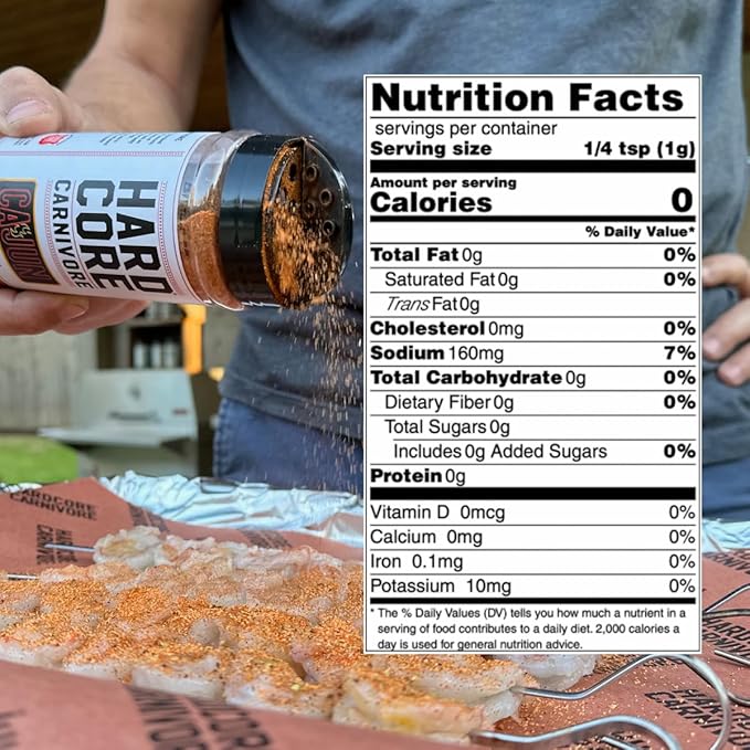 Hardcore Carnivore Cajun Seasoning (10.5 oz Shaker) Texas-Made, Authentic Blend for Gumbo, Red