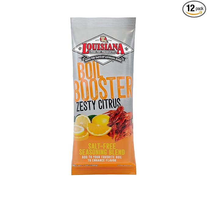 Louisiana Fish Fry Boil Booster Salt-Free Seasoning Blend, Zesty Citrus, 7 Ounce (Pack of 12)