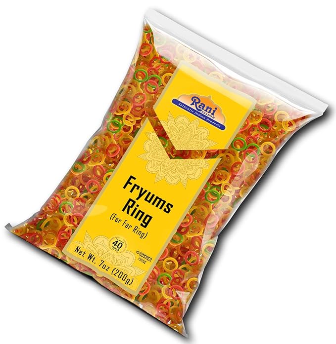 Rani Far Far / Fryums (Wheat & Tapioca Pellet) Ring Shape 7oz (200g) ~ Vegan, Kosher, Uncooked